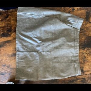 Faux leather green skirt